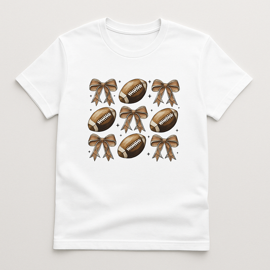 Footballs and Bows Tees
