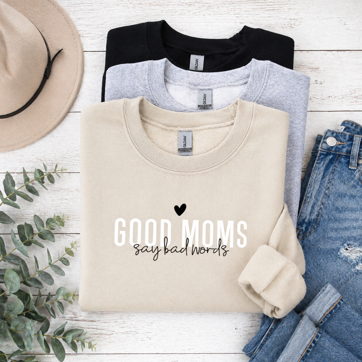 Good Moms Say Bad Words Crewnecks