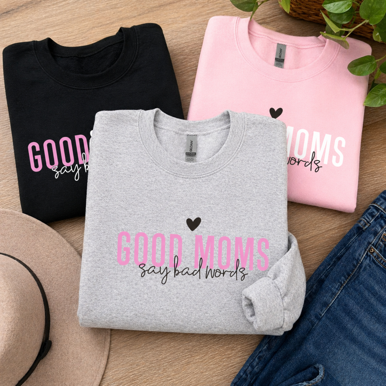 Good Moms Say Bad Words Crewnecks