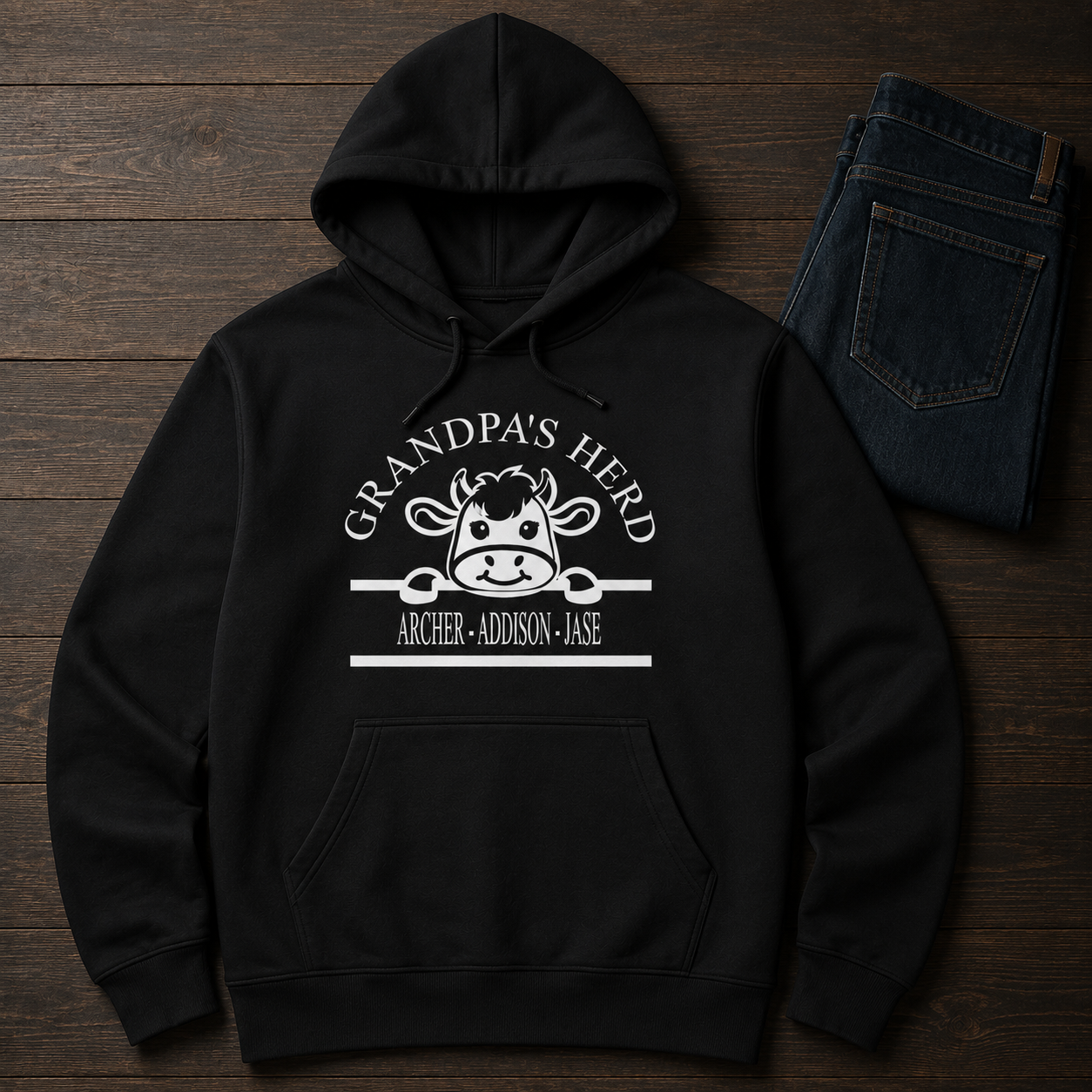 Grandpa's Herd Personalized Tees/Crewnecks/Hoodies