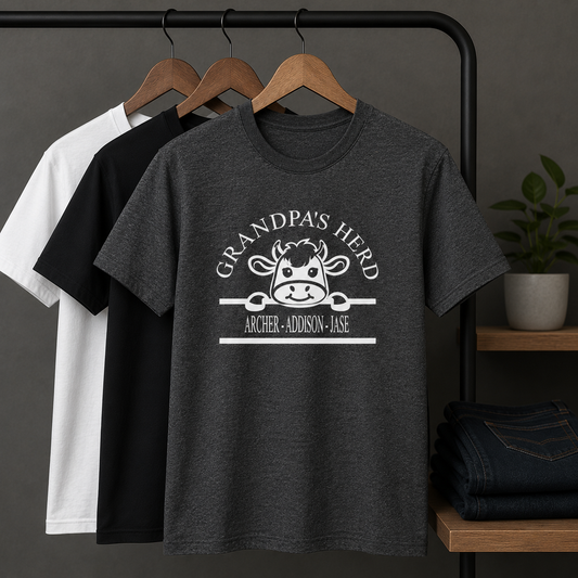 Grandpa's Herd Personalized Tees/Crewnecks/Hoodies