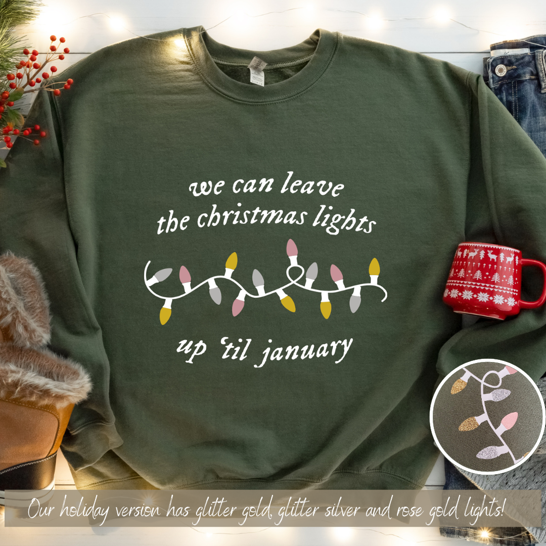 Swiftie Inspired Christmas Lights Crewnecks
