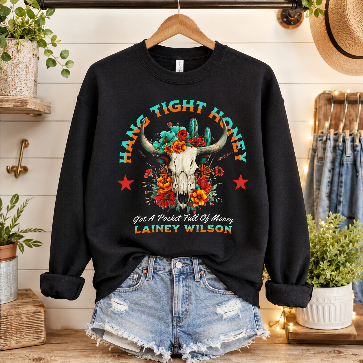 Lainey Hang Tight Honey Tees/Crewnecks/Hoodies