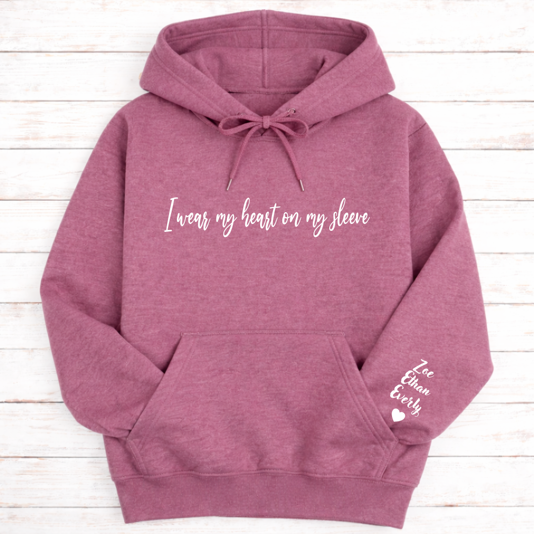 I Wear My Heart on my Sleeve Personalized Hoodies