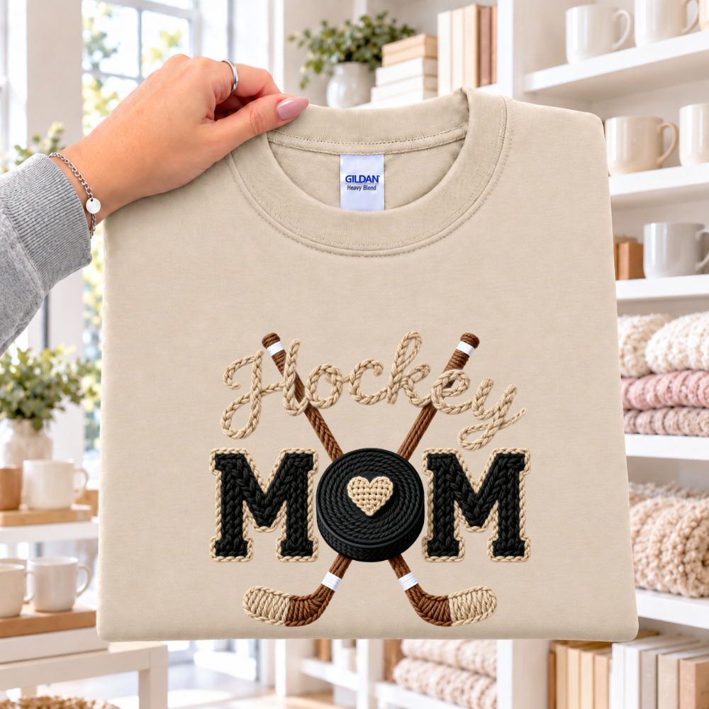 Hockey Mom DTF Faux Stich