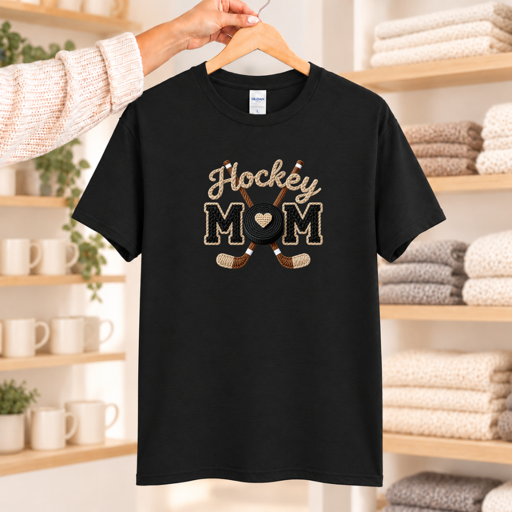 Hockey Mom DTF Faux Stich