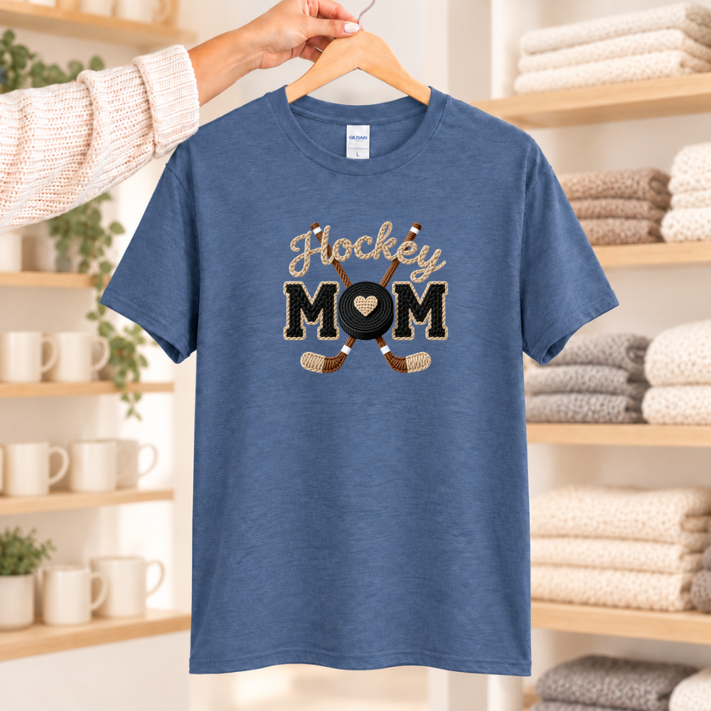 Hockey Mom DTF Faux Stich