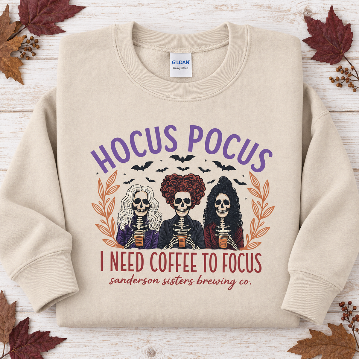 Hocus Pocus I Need Coffee to Focus Crewnecks