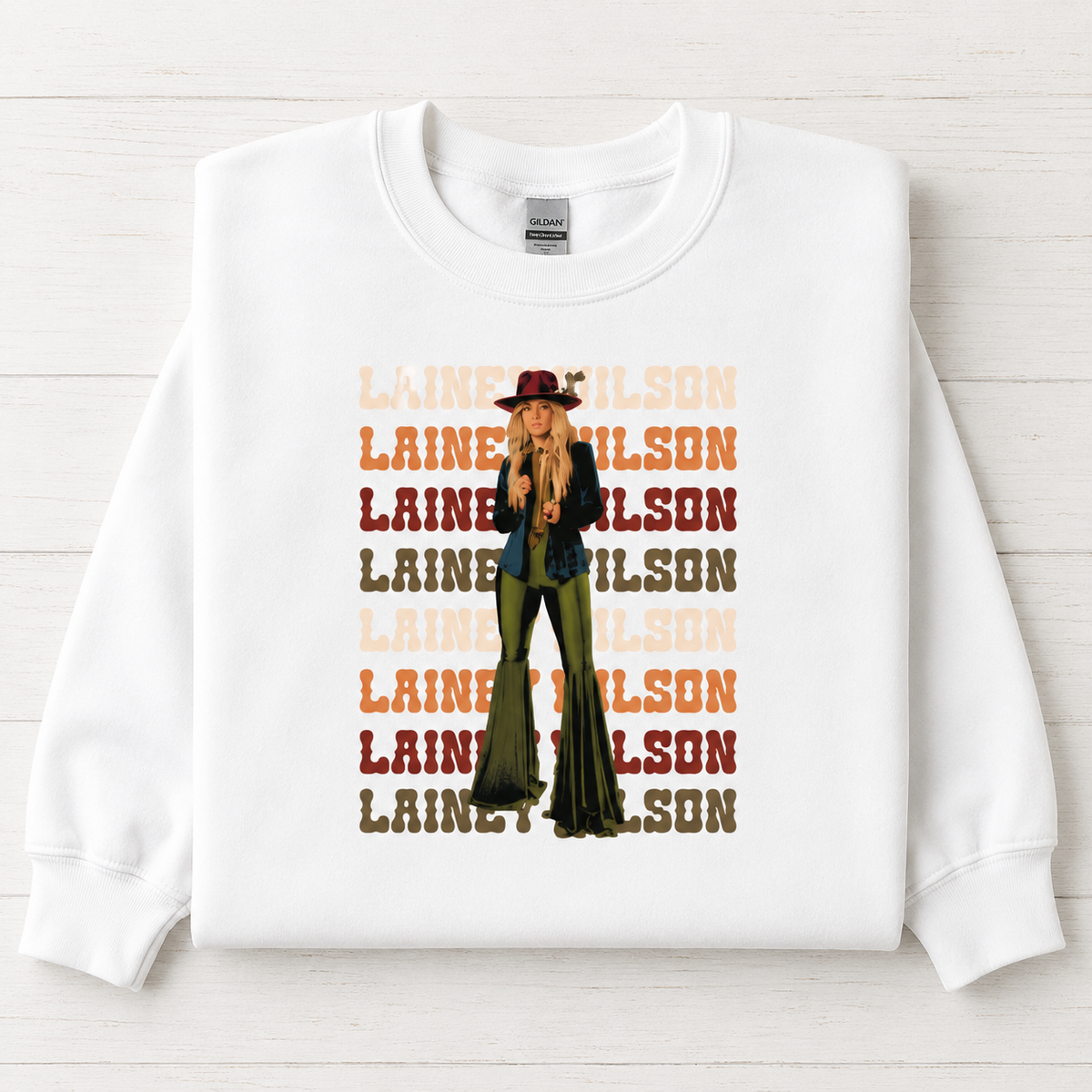 Lainey Wilson White Crewnecks