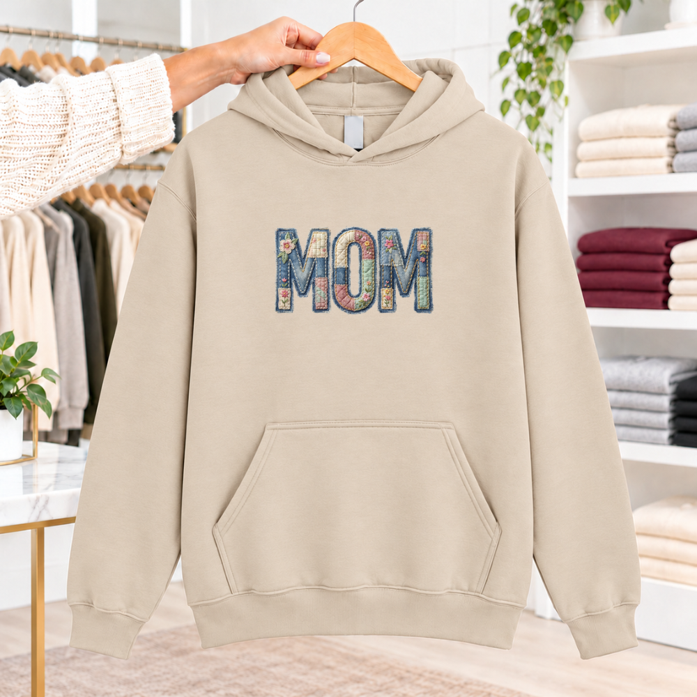 MOM Faux Denim Patchwork
