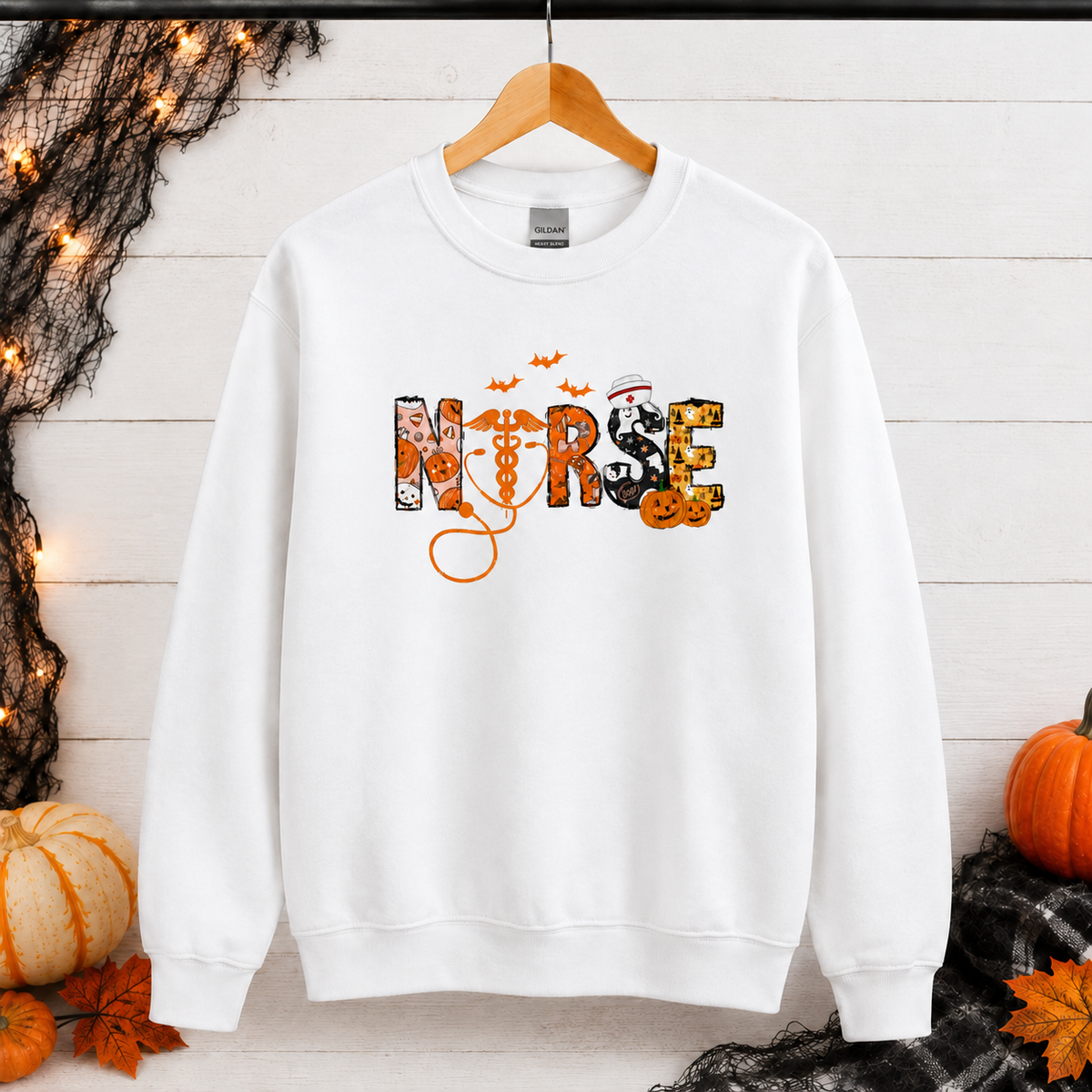 Nurse Halloween White Crewnecks