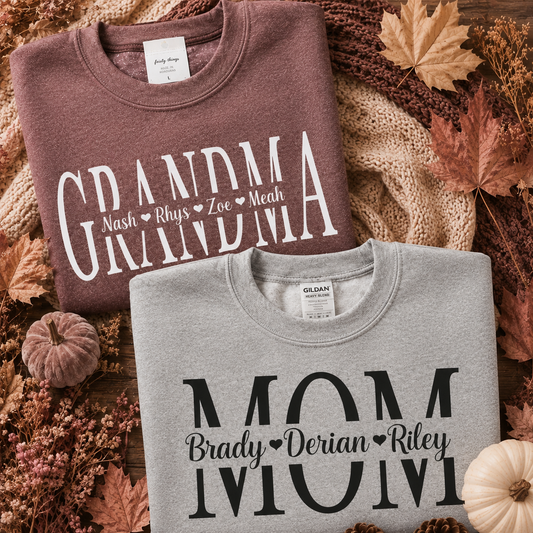 Mom - Grandma - Nana - Etc. Personalized Name Crewnecks
