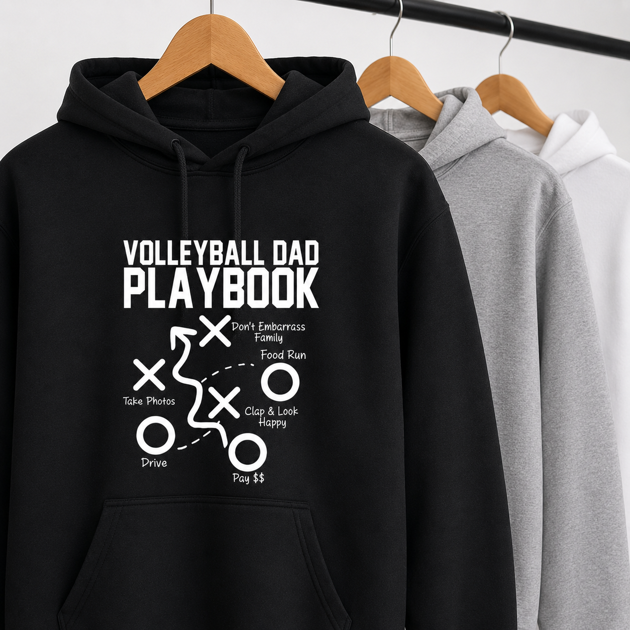 Volleyball Dad Playbook Tees/Crewnecks/Hoodies