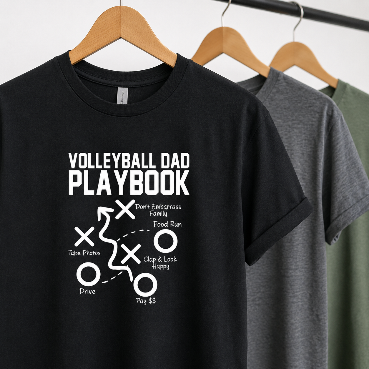 Volleyball Dad Playbook Tees/Crewnecks/Hoodies