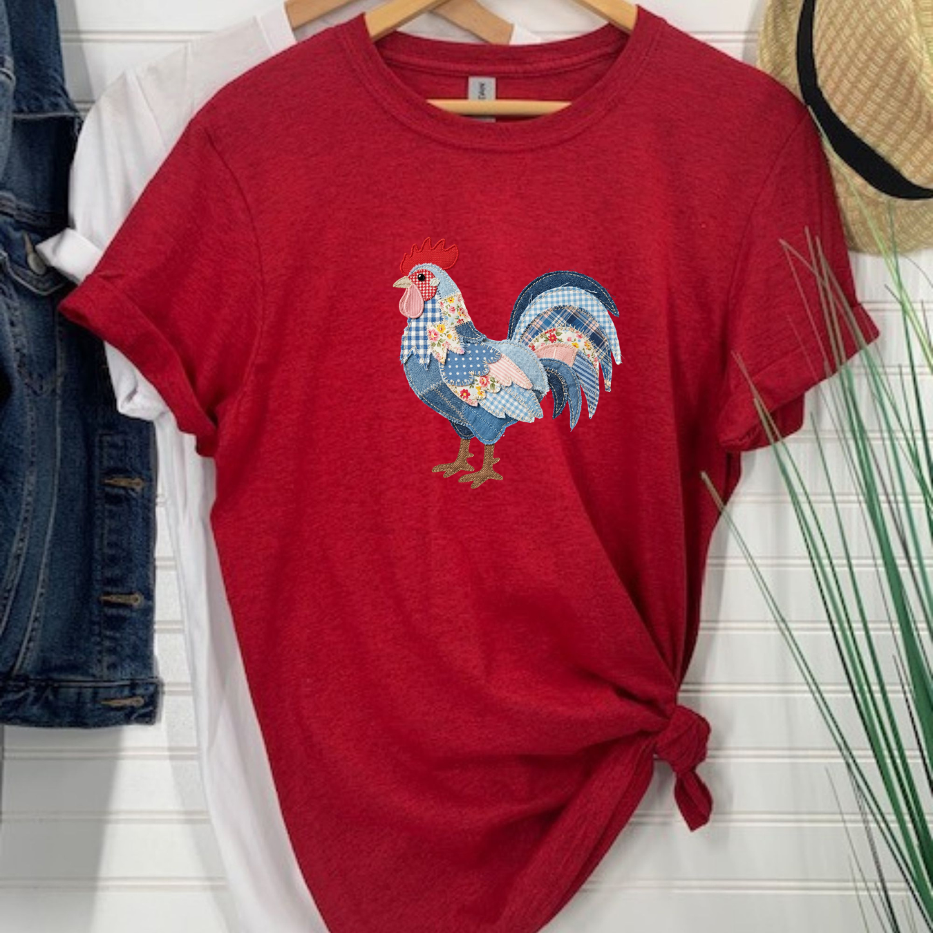 Rooster Patchwork Softstyle Tees