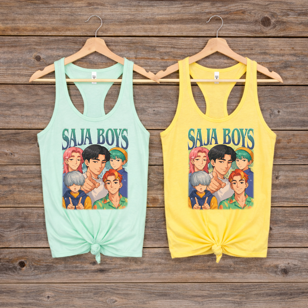 KPOP Demon Hunters SAJA BOYS Racerback Tanks