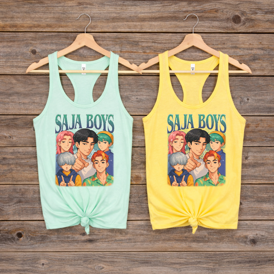 KPOP Demon Hunters SAJA BOYS Racerback Tanks