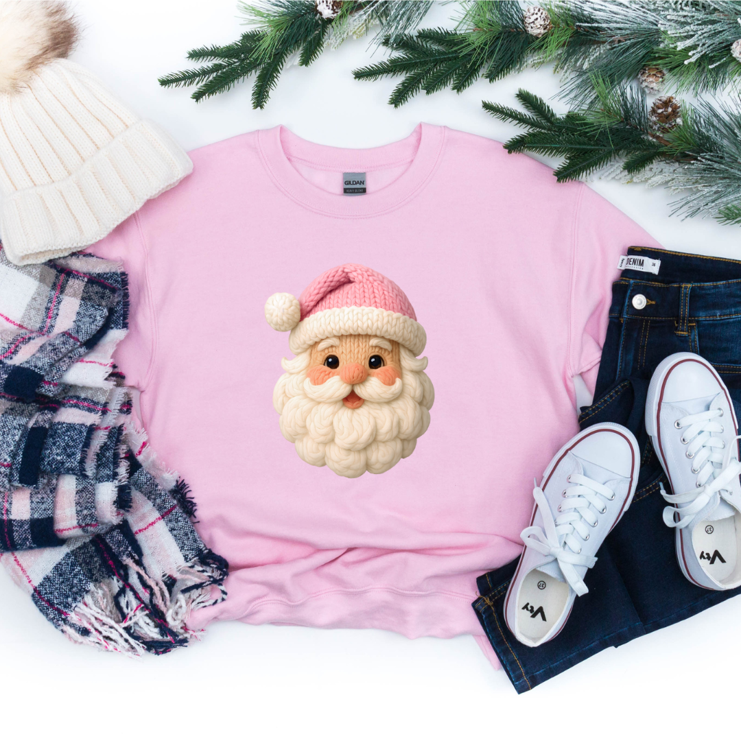 Yarn Pink Santa Hat Tees/Crewnecks