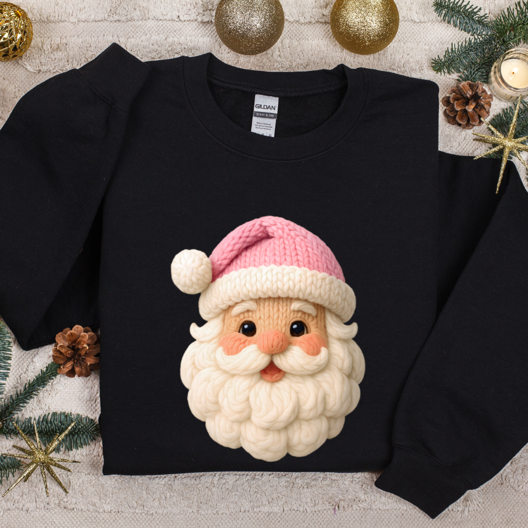 Yarn Pink Santa Hat Tees/Crewnecks
