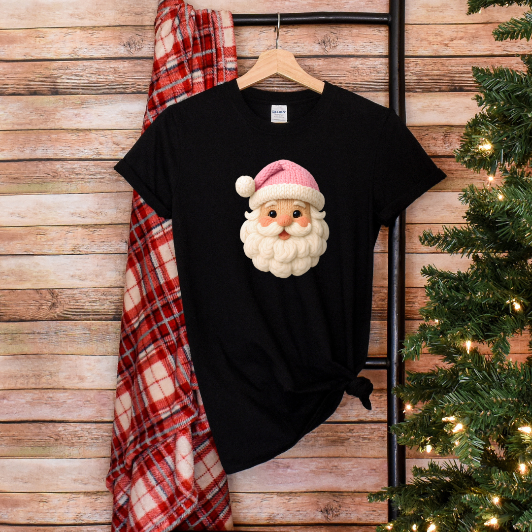 Yarn Pink Santa Hat Tees/Crewnecks