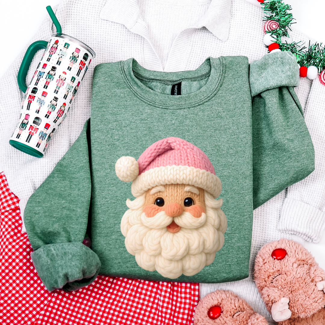 Yarn Pink Santa Hat Tees/Crewnecks