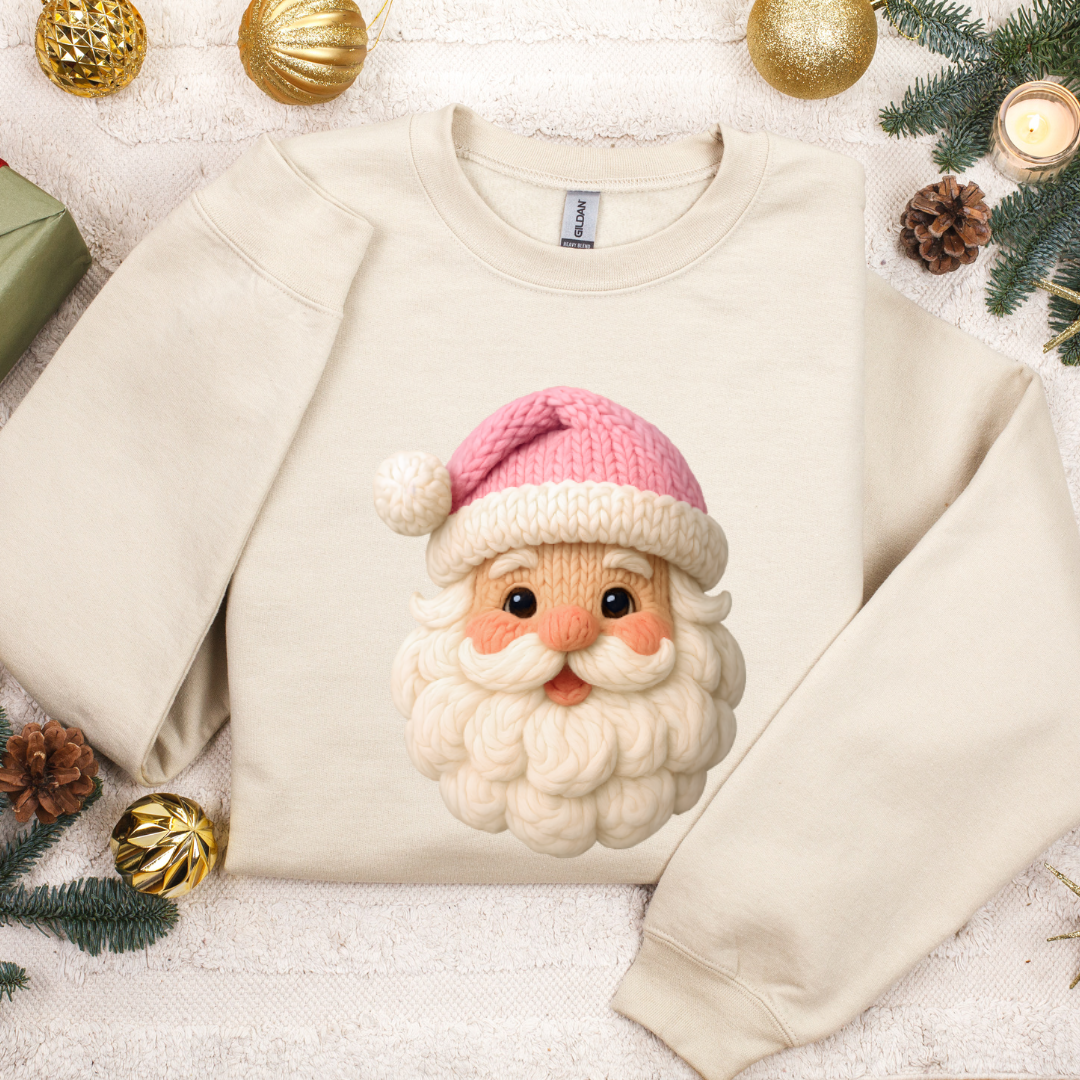 Yarn Pink Santa Hat Tees/Crewnecks