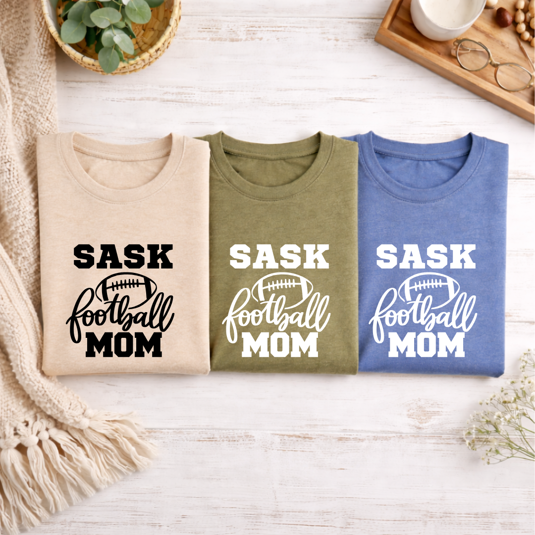 Sask Football Mom Tees/Crewnecks/Hoodies