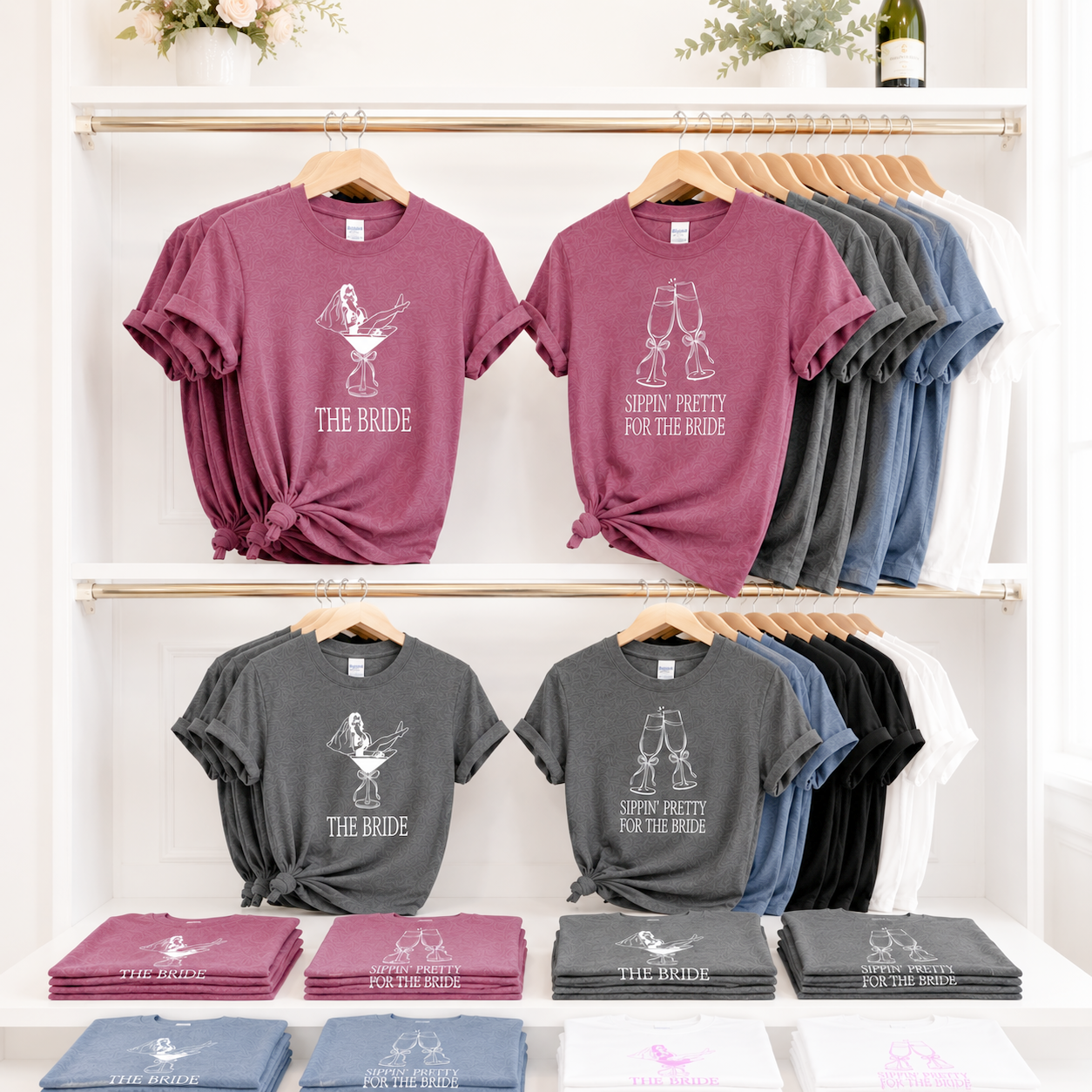 Sippin Pretty For The Bride Tees