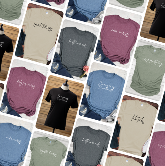 Health Care Script Tees