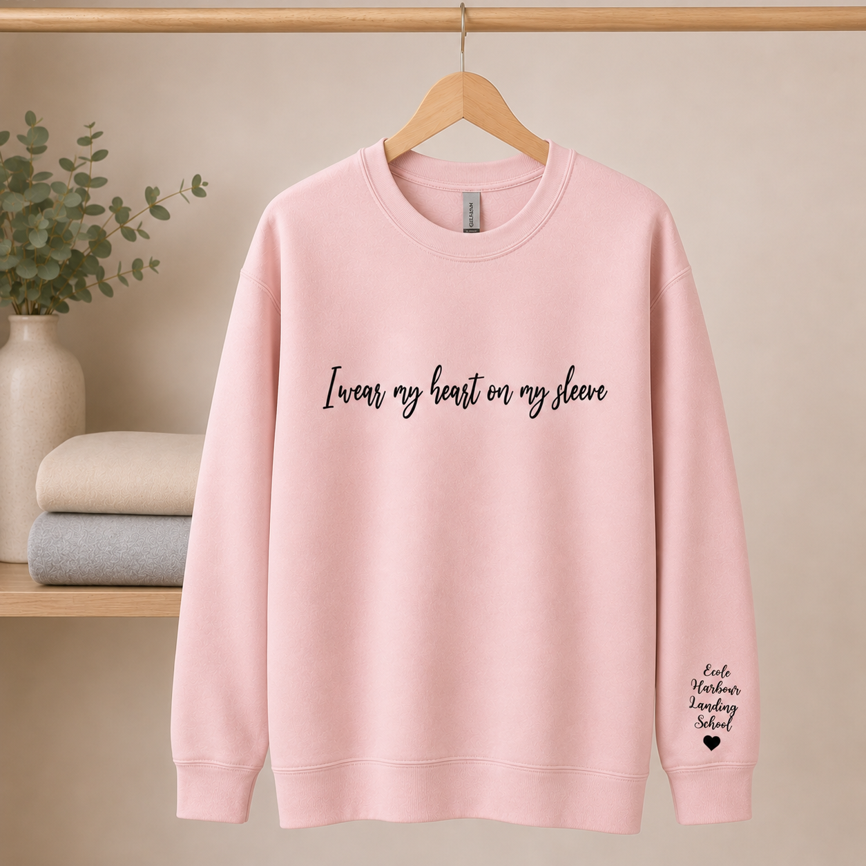 I Wear My Heart on My Sleeve Personalized Crewnecks for Teachers