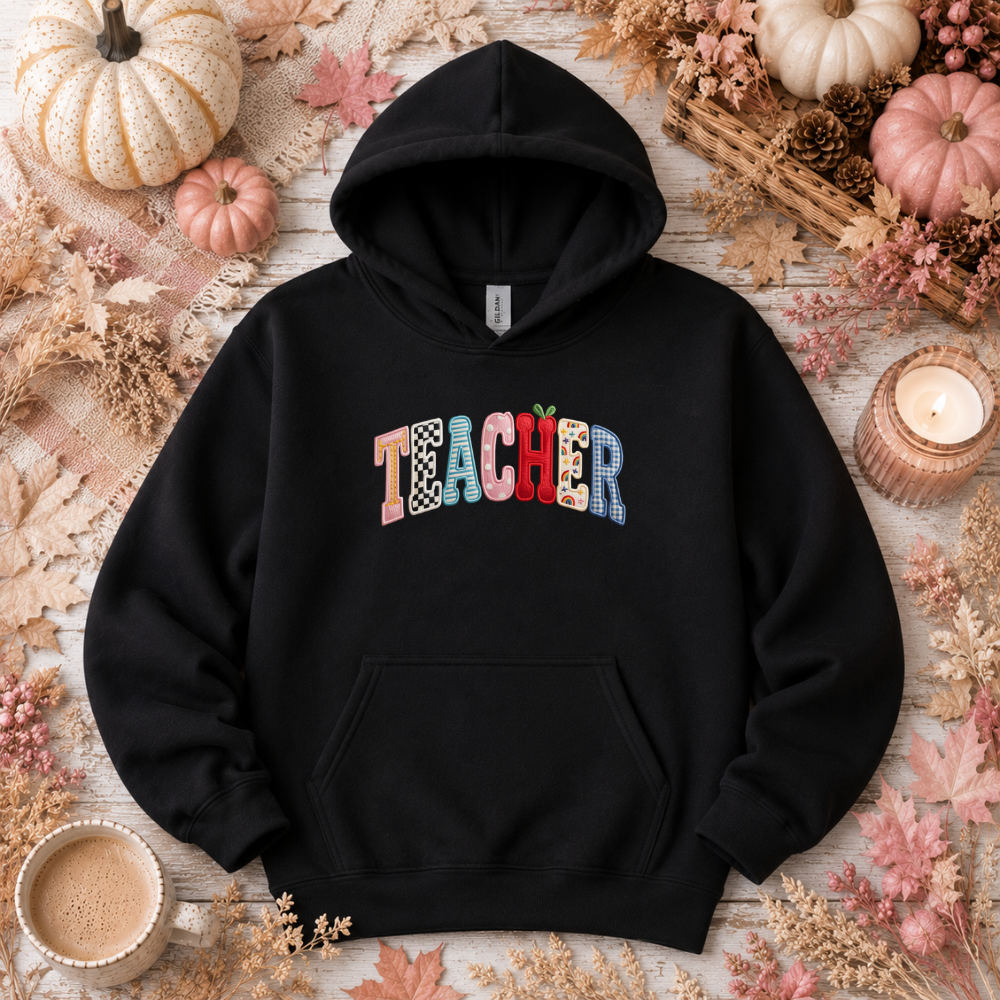 Teacher Faux Embroidery Tees/Crewnecks/Hoodies