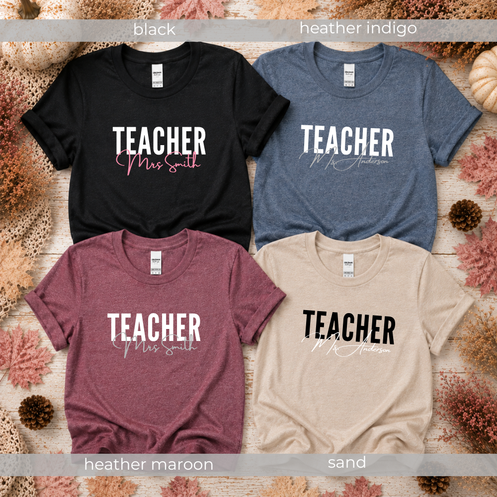 Teacher Personalized With Name Tees/Crewnecks/Hoodies