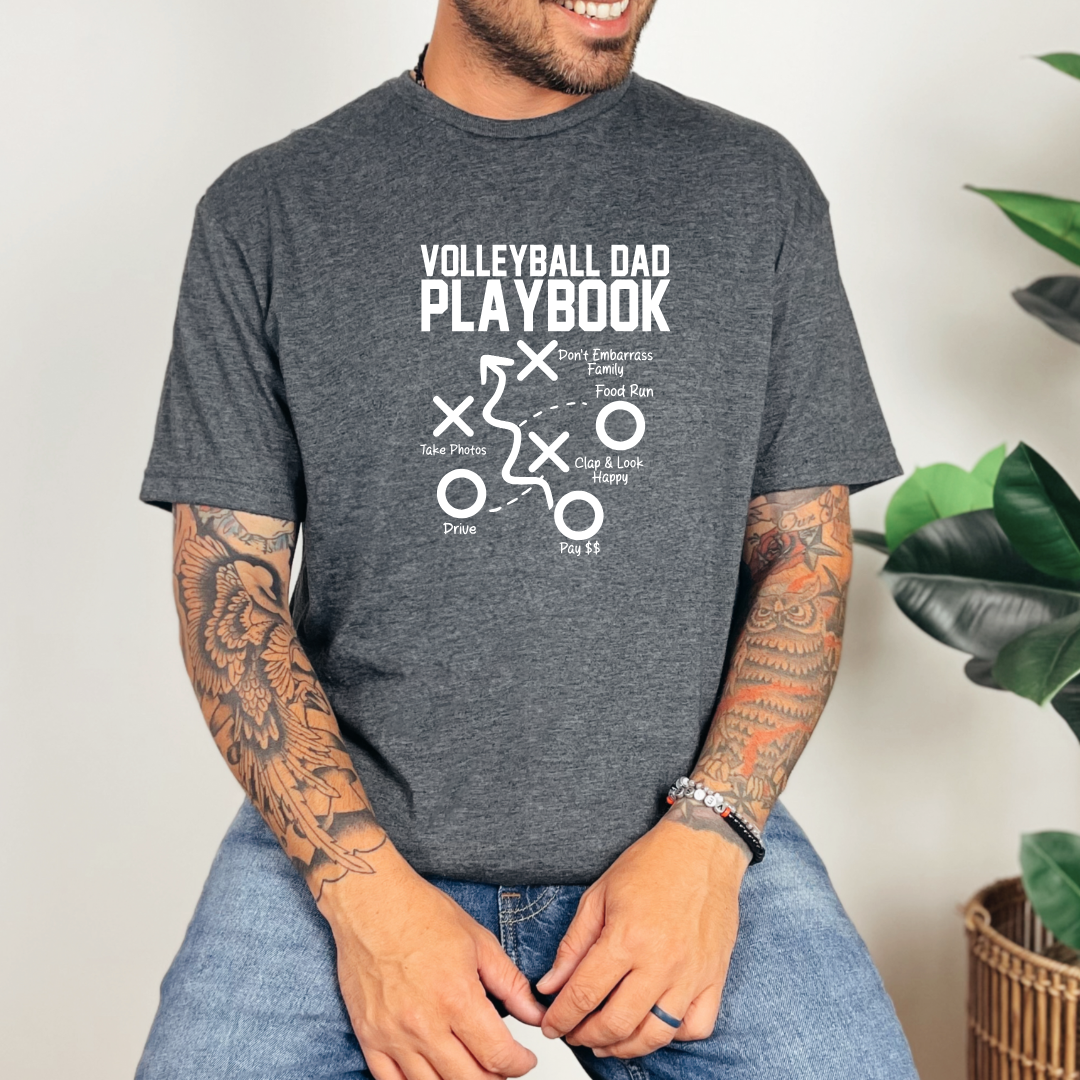 Volleyball Dad Playbook Tees/Crewnecks/Hoodies