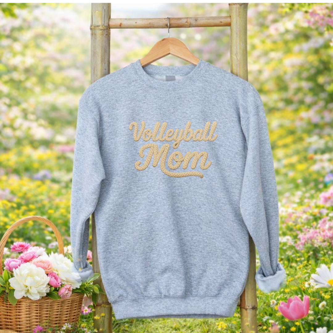 Volleyball Mom Faux Yarn Tees/Crewnecks/Hoodies