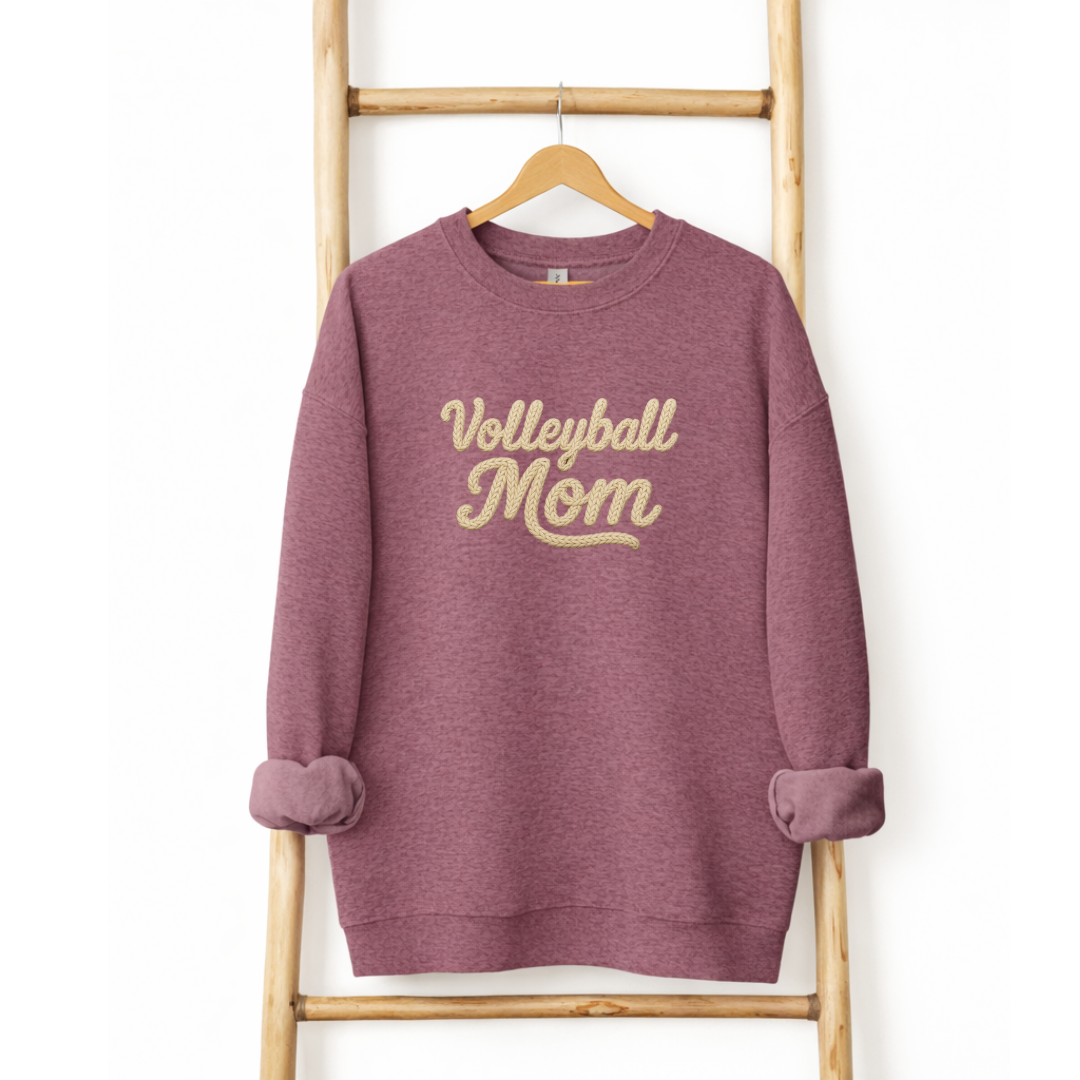 Volleyball Mom Faux Yarn Tees/Crewnecks/Hoodies
