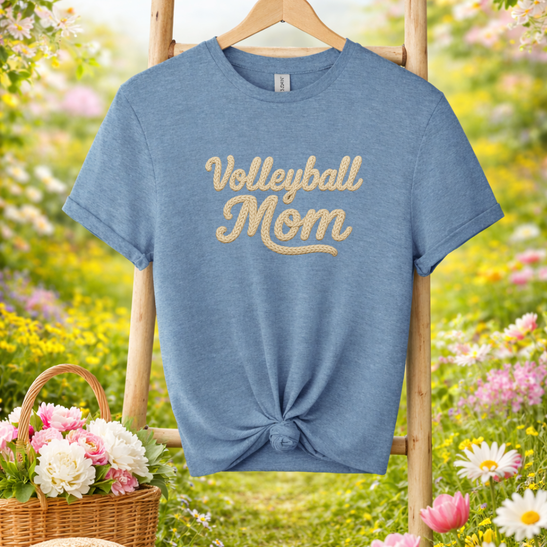 Volleyball Mom Faux Yarn Tees/Crewnecks/Hoodies