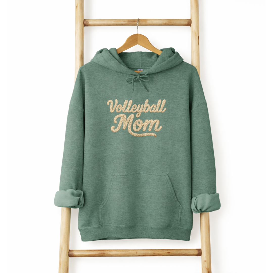 Volleyball Mom Faux Yarn Tees/Crewnecks/Hoodies