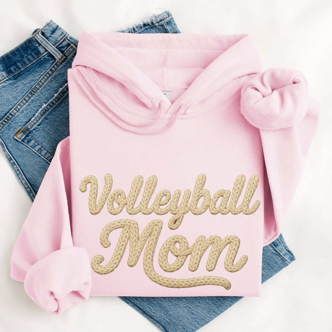 Volleyball Mom Faux Yarn Tees/Crewnecks/Hoodies