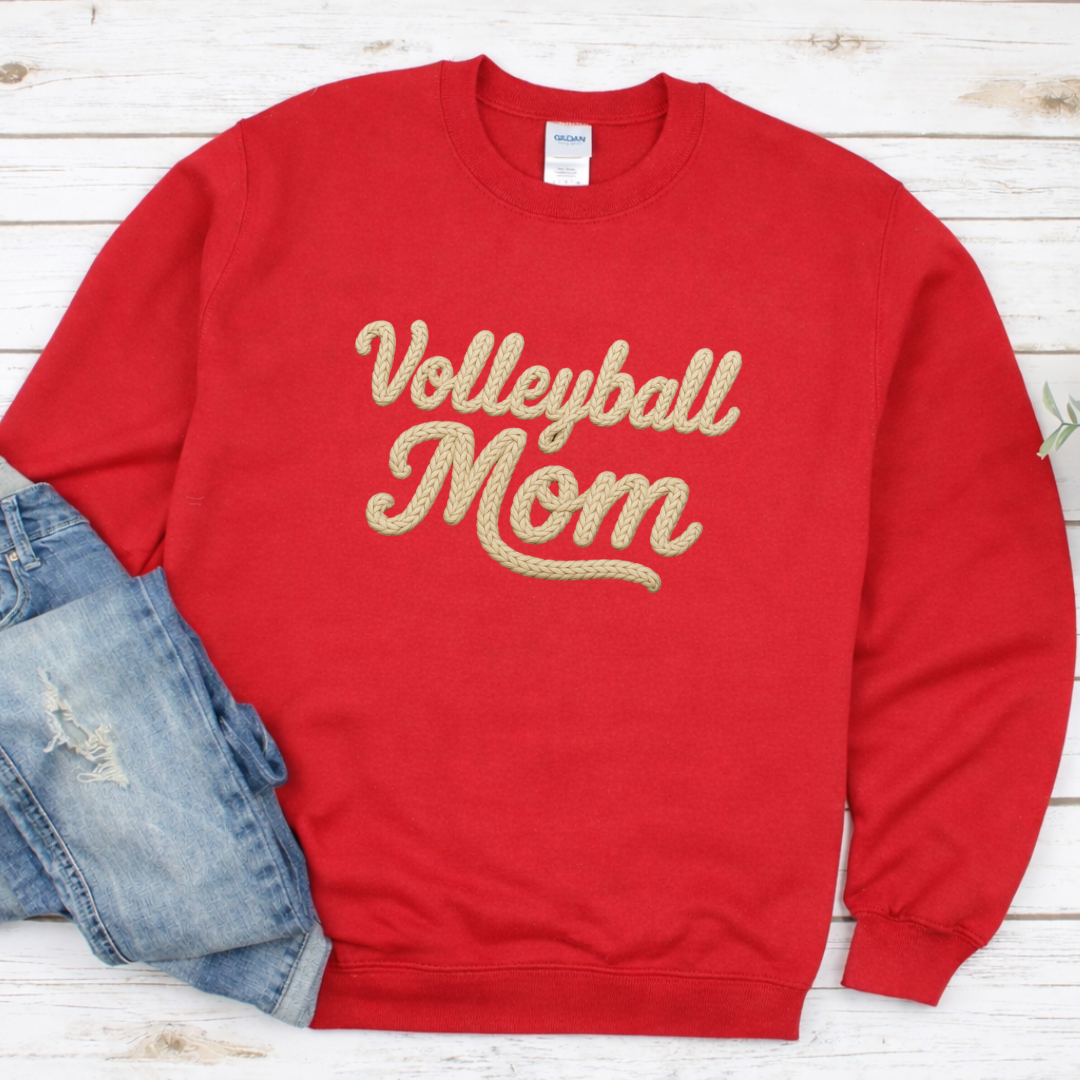 Volleyball Mom Faux Yarn Tees/Crewnecks/Hoodies