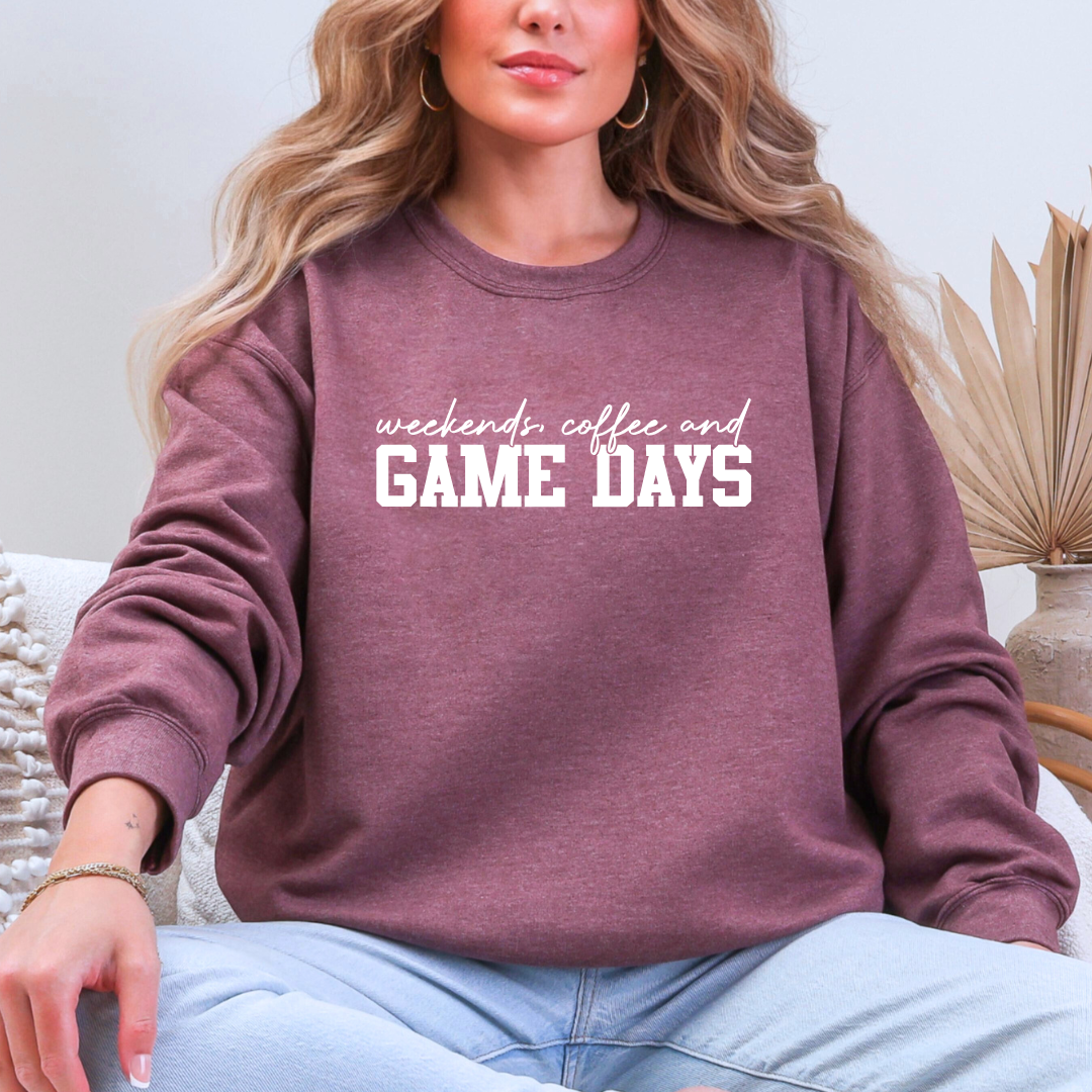 Weekends Coffee and Game Days Tees/Crewnecks/Hoodies