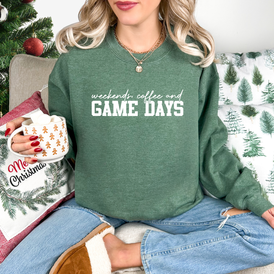 Weekends Coffee and Game Days Tees/Crewnecks/Hoodies