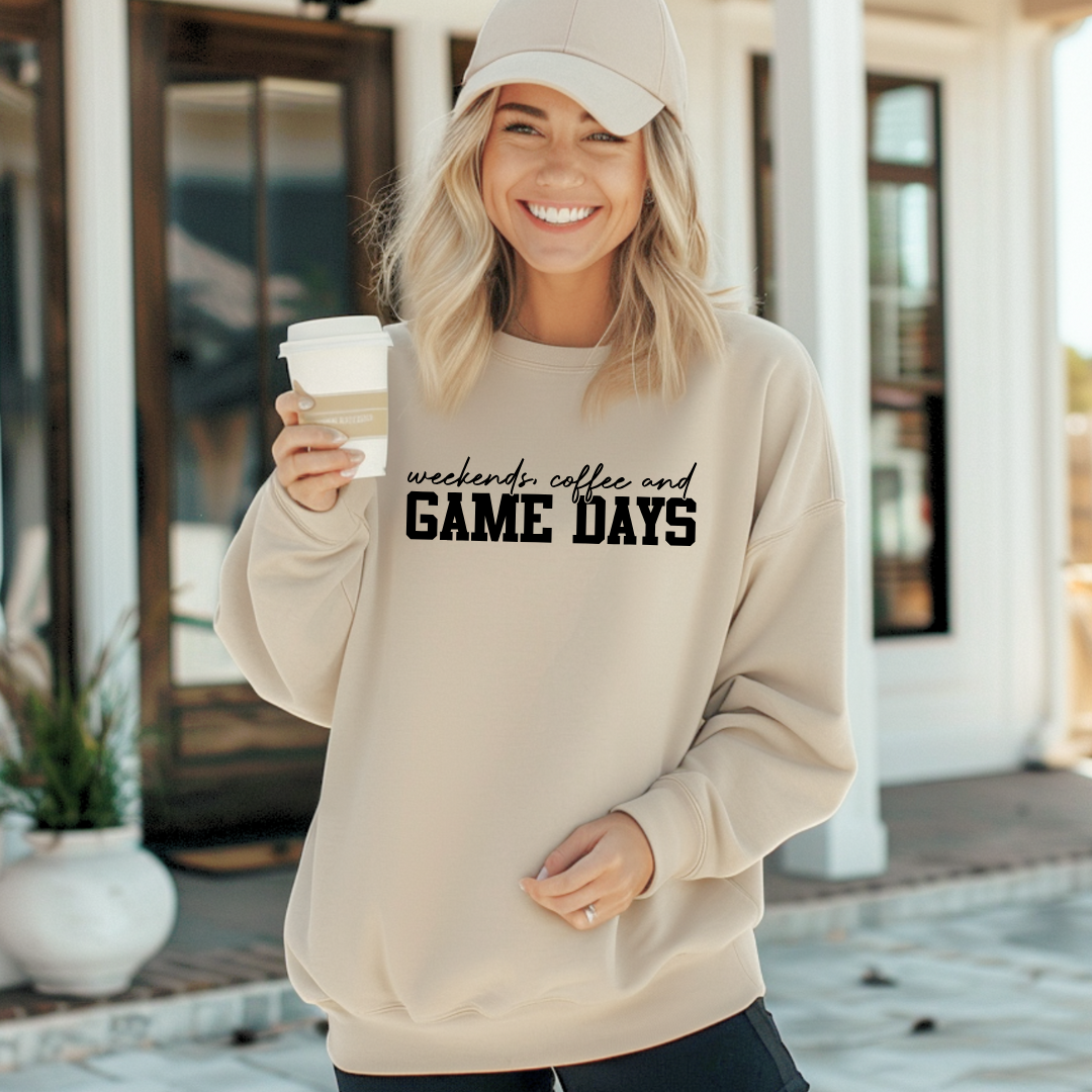 Weekends Coffee and Game Days Tees/Crewnecks/Hoodies
