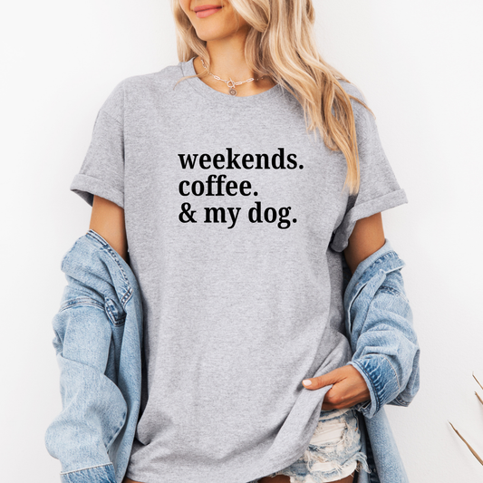 Weekends Coffee And My Dog Softstyle Tees