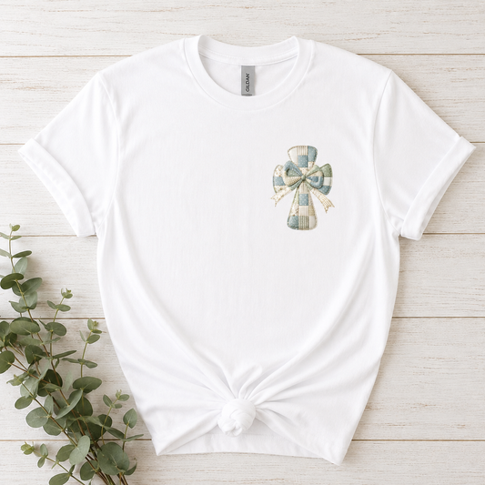 Faux Patchwork Cross Tees