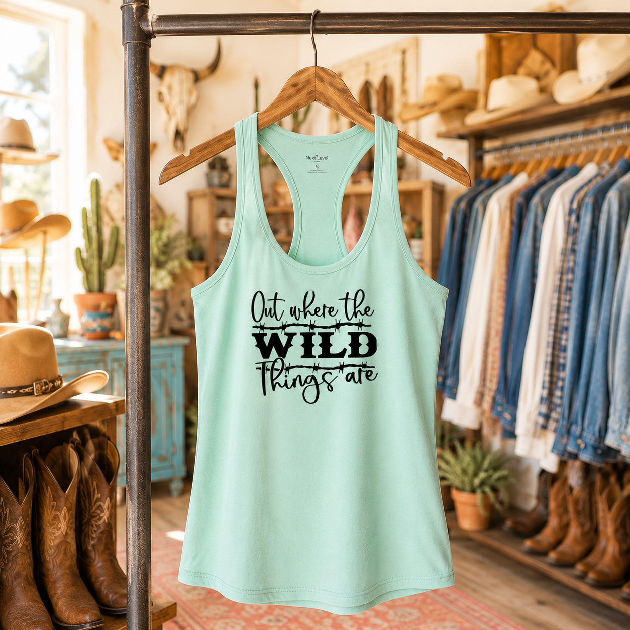 Out Where The Wild Things Are Racerback Tanks