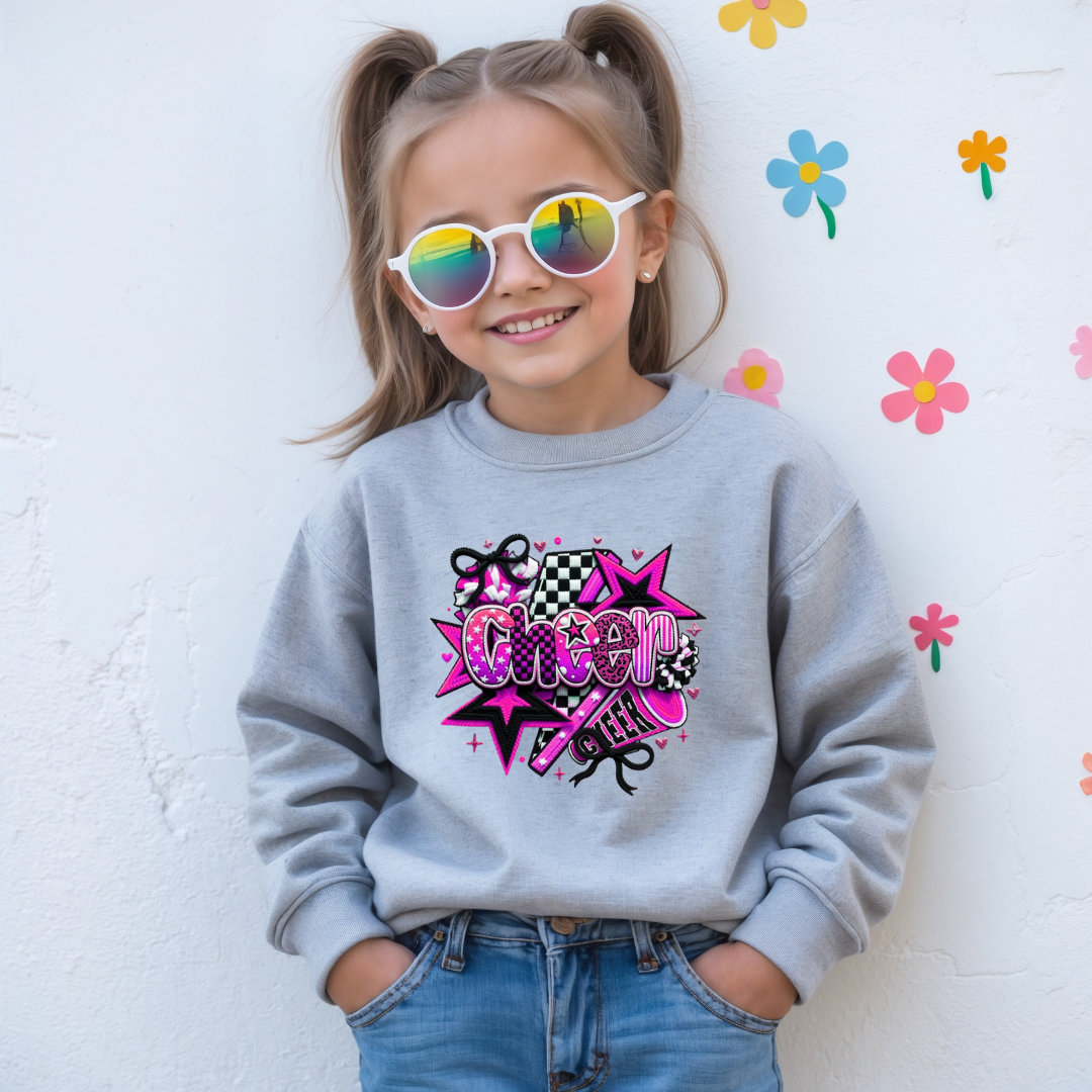 Cheer (Hot Pink Design) Tees/Crewnecks Kids + Adults